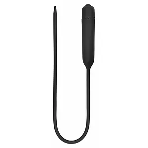 Vibrating Plug Extra Long Urethral Sounding Negru pe SexLab