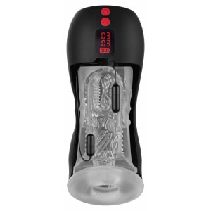 Vibrating Twin Turbo Masturbator Negru