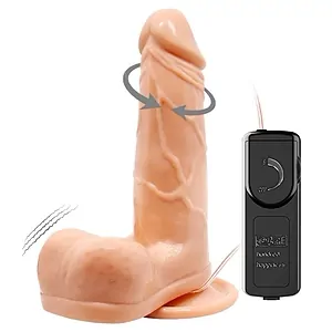 Vibrator Multispeed Rotativ Pentru Stimulare Dildo Realist Cu Testicule Si Ventuza