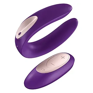 Vibrator Cuplu Partner Plus Cu Telecomandă Mov pe SexLab
