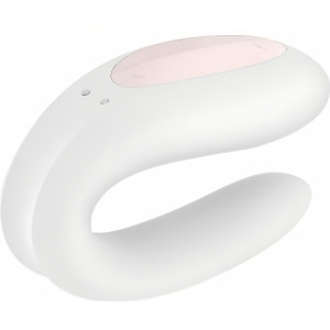 Vibrator Cuplu Satisfyer Double Joy Alb