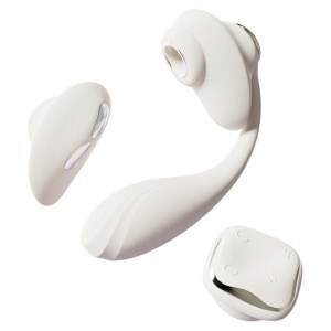 Vibrator DEYA Purtabil cu Telecomandă și Suctiune Alb Vibrator DEYA Purtabil cu Telecomandă și Suctiune Alb pe Sexlab.ro