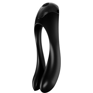 Vibrator Finger Candy Cane Satisfyer Negru pe SexLab