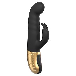 Vibrator G-Stormer Thrusting Rabbit Negru pe SexLab