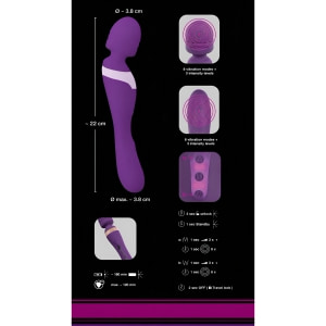 Vibrator Double Massager pentru Punctul G și Masaj Mov