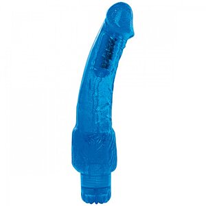Vibrator Jelly Puzzling Glitter Albastru pe SexLab