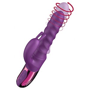 Vibrator Rotativ Cu Împingere Swirl Rabbit Mov pe Sexlab.ro