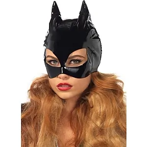 Vinyl Cat Woman Mask Negru pe SexLab