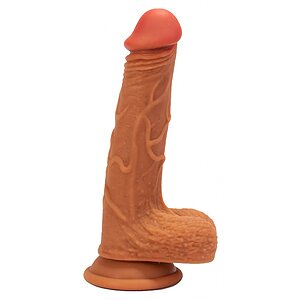 X-MEN 8.3 inch Double Layer Silicone Dildo Brown pe SexLab