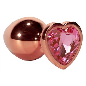 X-MEN Secret Shine Metal Anal Plug Rose Gold Heart M Auriu X-MEN Secret Shine Metal Anal Plug Rose Gold Heart M Auriu pe Sexlab.ro