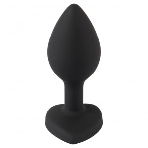 You2Toys Dop Anal Compact Din silicon cu Piatră Inimă 7.3cm Negru