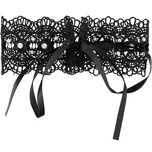 Zgardă Choker Rhinestones Negru