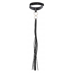 Zgardă cu Lesă Maze Tassel Choker Negru pe SexLab