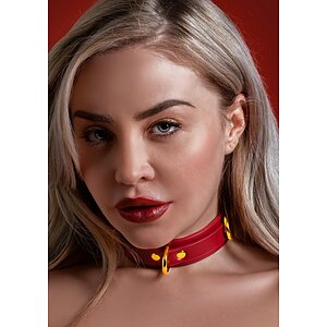 Zgardă D-Ring Collar Deluxe Roșu