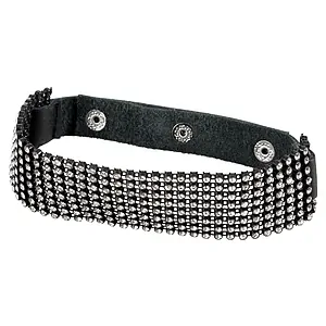 Zgardă Rhinestone Choker Negru pe SexLab