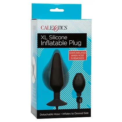 Anal Plug XL Silicone Inflatable 16cm Negru