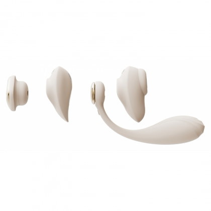 ZALO DEYA Vibrator Purtabil cu Telecomandă și Suctiune Ivory Alb