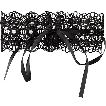 Zgardă Choker Rhinestones Negru