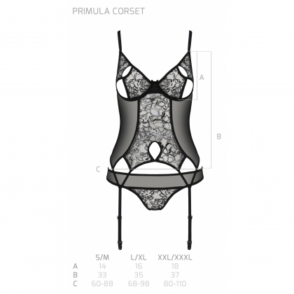 Corset Passion Eco Primulă Negru S-M