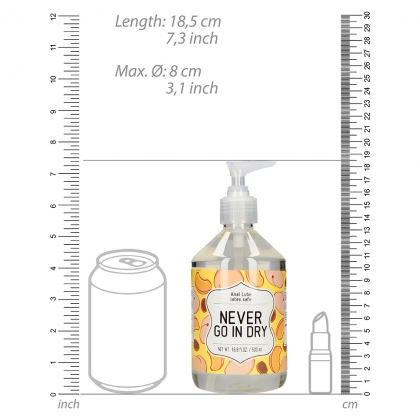 Lubrifiant Anal pe Bază de Apă Never Go In Dry 500 ml