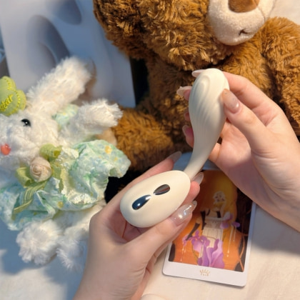 ZALO DEYA Vibrator Purtabil cu Telecomandă și Suctiune Ivory Alb