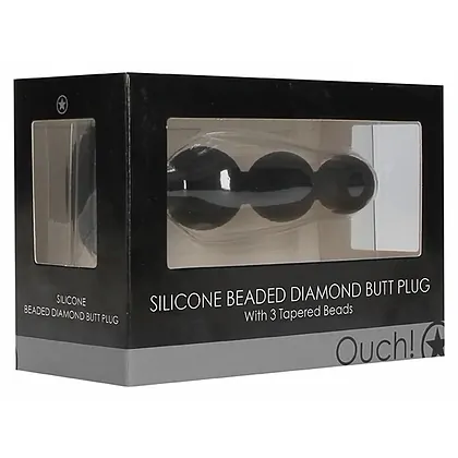 Anal Plug Beaded Diamond Negru