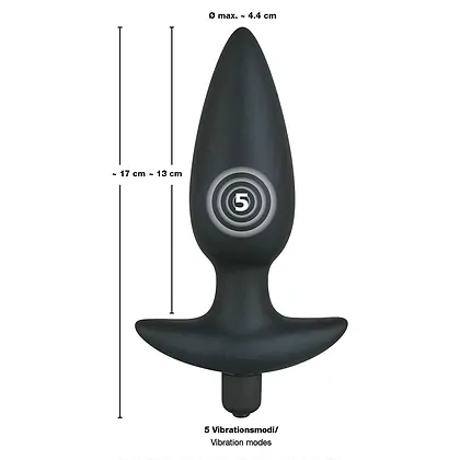 Anal Plug Cu Vibrații Black Velvet Large Negru