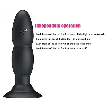 Anal Plug Cu Vibrații Pretty Love Beaded Negru