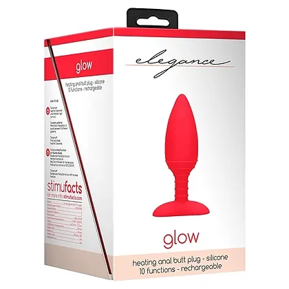 Anal Plug Glow Heating Anal Rosu