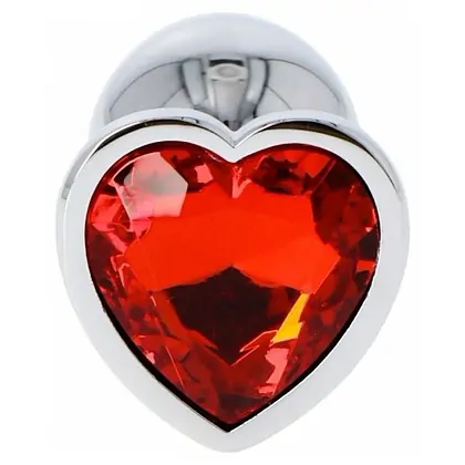 Anal Plug Heart Jewel Plug Small Roșu