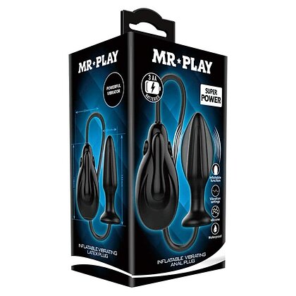Anal Plug Mr. Play Inflatable Vibrating Negru