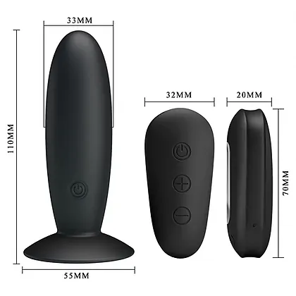 Anal Plug Mr. Play Remote Control Negru