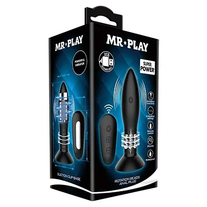 Anal Plug Mr Play Rotation Beads Negru