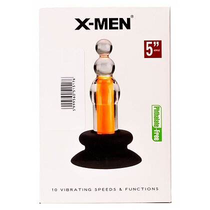 Anal Plug X-MEN 10 Speeds Vibrating Beaded Galben