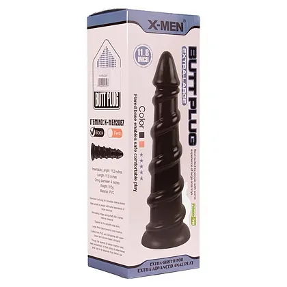 Anal Plug X-MEN 11.8 inch Negru