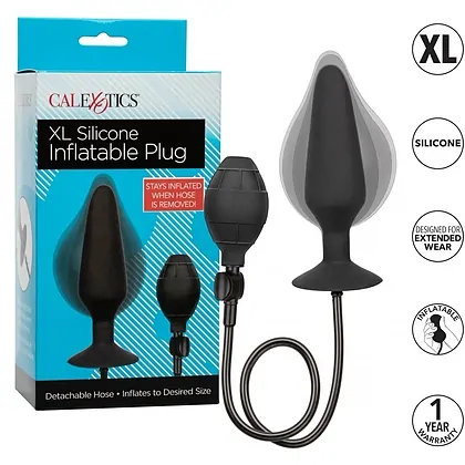 Anal Plug XL Silicone Inflatable 16cm Negru