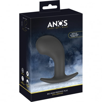 ANOS Big Head — Plug Prostatic cu Cap Mare, 10 Moduri Negru