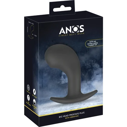 ANOS Big Head — Plug Prostatic cu Cap Mare, 10 Moduri Negru