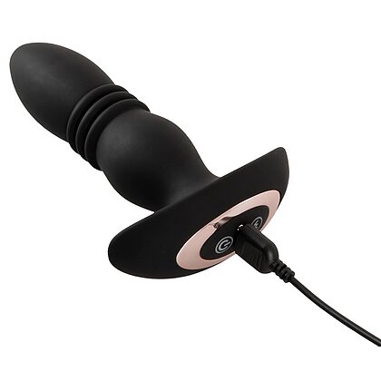 ANOS Plug Anal Vibrator Thrusting — 10 Vibraţii, 6 Împingeri Negru