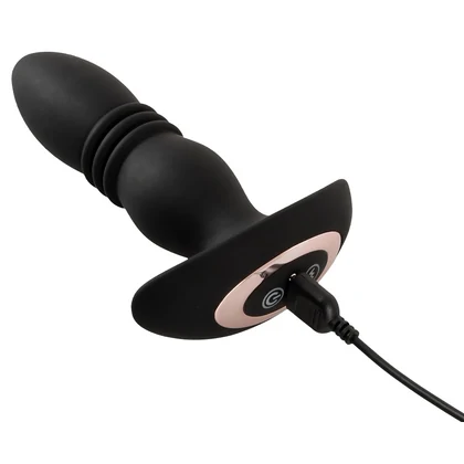 ANOS Plug Anal Vibrator Thrusting — 10 Vibraţii, 6 Împingeri Negru