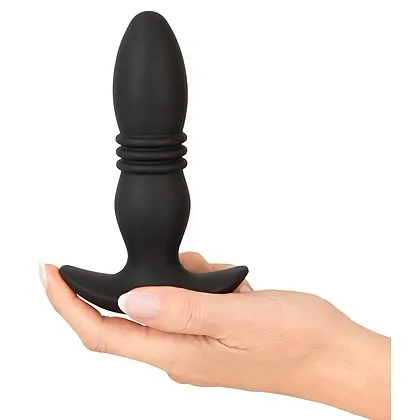 ANOS Plug Anal Vibrator Thrusting — 10 Vibraţii, 6 Împingeri Negru