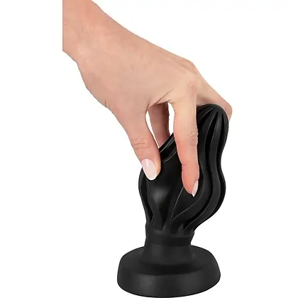 ANOS Super Soft Plug Anal 7 cm — Ventuză, Fixare Hands-free Negru