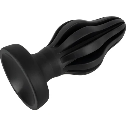 ANOS Super Soft Plug Anal 7 cm — Ventuză, Fixare Hands-free Negru