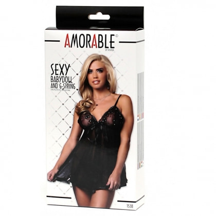 Babydoll Amorable Calista Negru L-XL