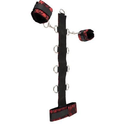 Bad Kitty Guler Satin Roșu cu Dantelă și Cătușe