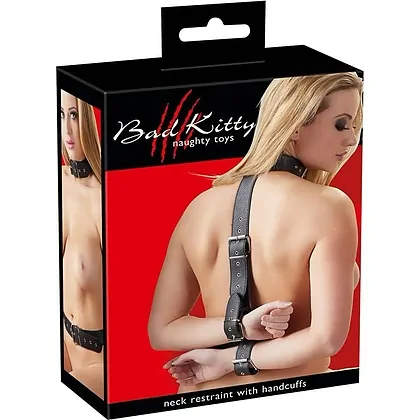 Bad Kitty Set Guler + Cătușe Reglabile Mâini Talie