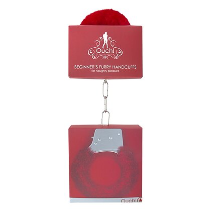 Beginners Handcuffs Furry Roșu