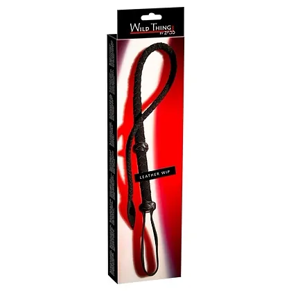 Bici Single Tail Leather Whip Negru