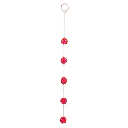Bile Anale Clear Beads Large Roșu