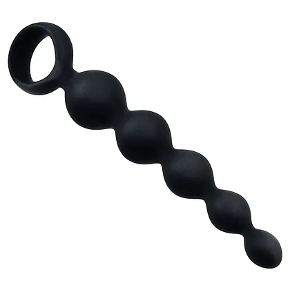 Bile Anale Din Silicon Cu Striatii 14cm Negru